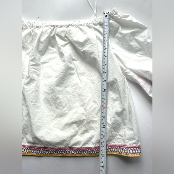 Madewell Women's White Cotton Embroidered Off-the-Shoulder Top - Picture 8 of 11